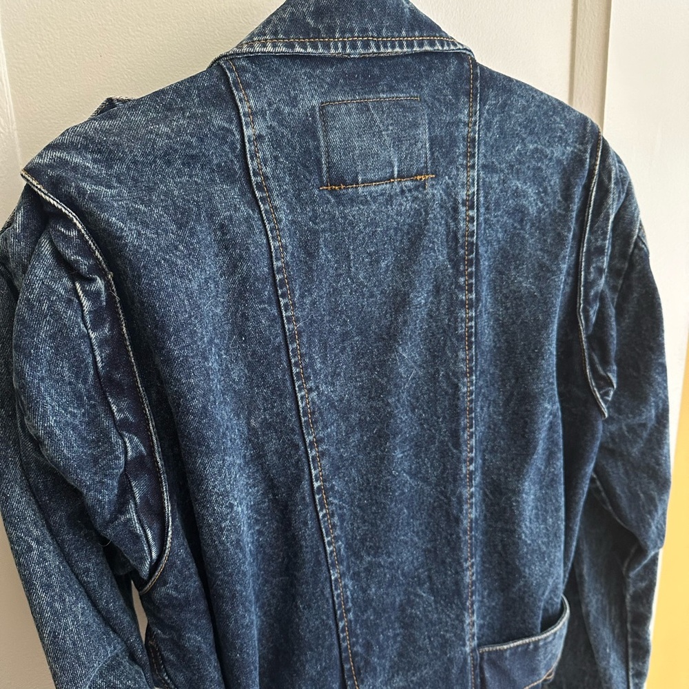 Jordache Women's Dark Blue Denim Moto Jacket - Size S - Picture 3 of 10
